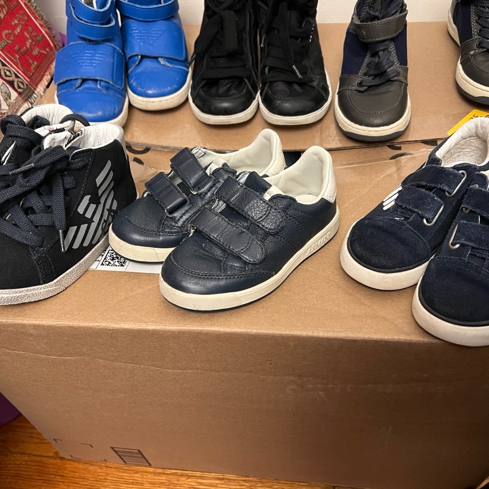 Kids Navy Blue Velcro Sneakers